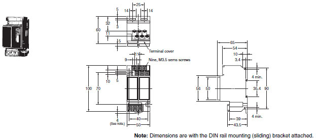 61F-G[]N Dimensions 2 61F-GN_Dim