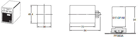 61F-GP-N[] Dimensions 3 