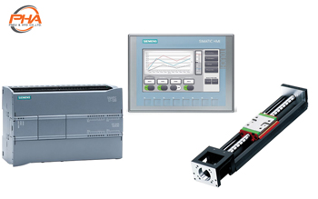 SIEMENS PLC SIMATIC S7-1200 + HMI SIEMENS KTP PANEL + SERVO HIWIN + SINGLE AXIS ROBOT HIWIN KK