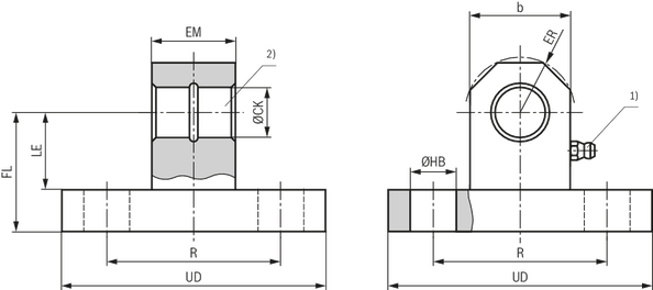 dimensions eye bearing block CLEA