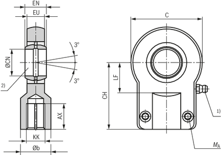 Dimensions CGKA AP6 ISO 8133