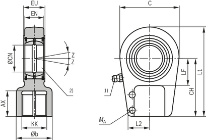 dimensions swivel head CGAS