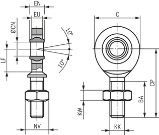 dimensions swivel head CGKL