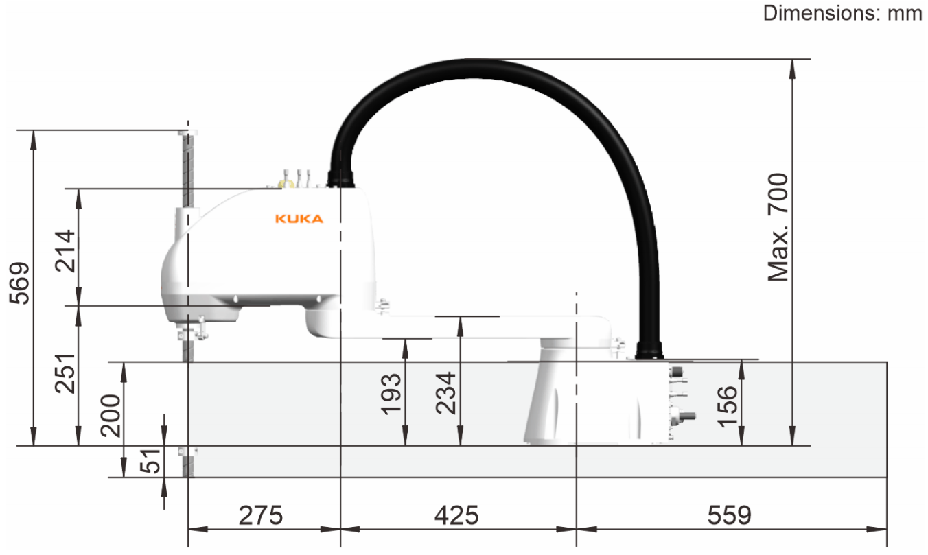 KUKA KR6 R700 Z200 dimension