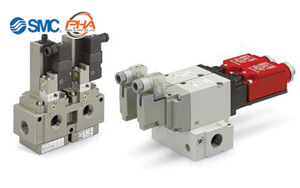 SMC - ISO 13849-1 Certified/3-Port Solenoid Valve/Residual Pressure Release Valve with Detection of Main Valve Position VP/VG
