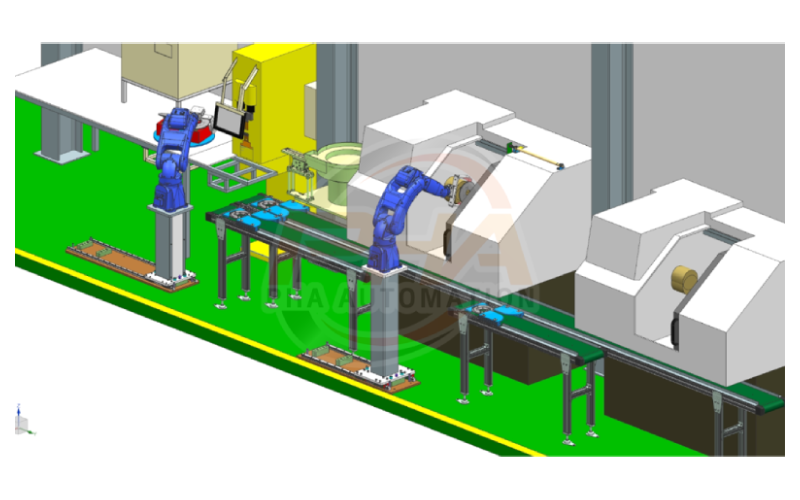 Robot Loading and Unloading for CNC Machine (2)