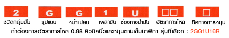 ตัวอย่างการเลือกรุ่น ปั๊มไฮดรอลิกแบบเฟืองนอก (Hydraulic Gear pump) 2G Series Ex-2GSeries
